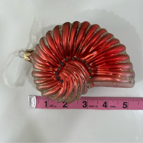 CONCH SHELL Glass Ornament Home Decor Poland NORDSTROM HOME Year Around - Picture 4 of 8